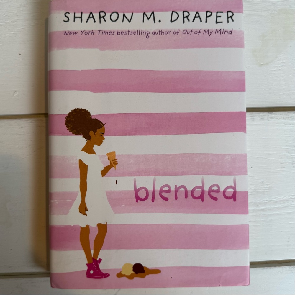 'Blended' Book by Sharon M. Draper- Pink and White Cover